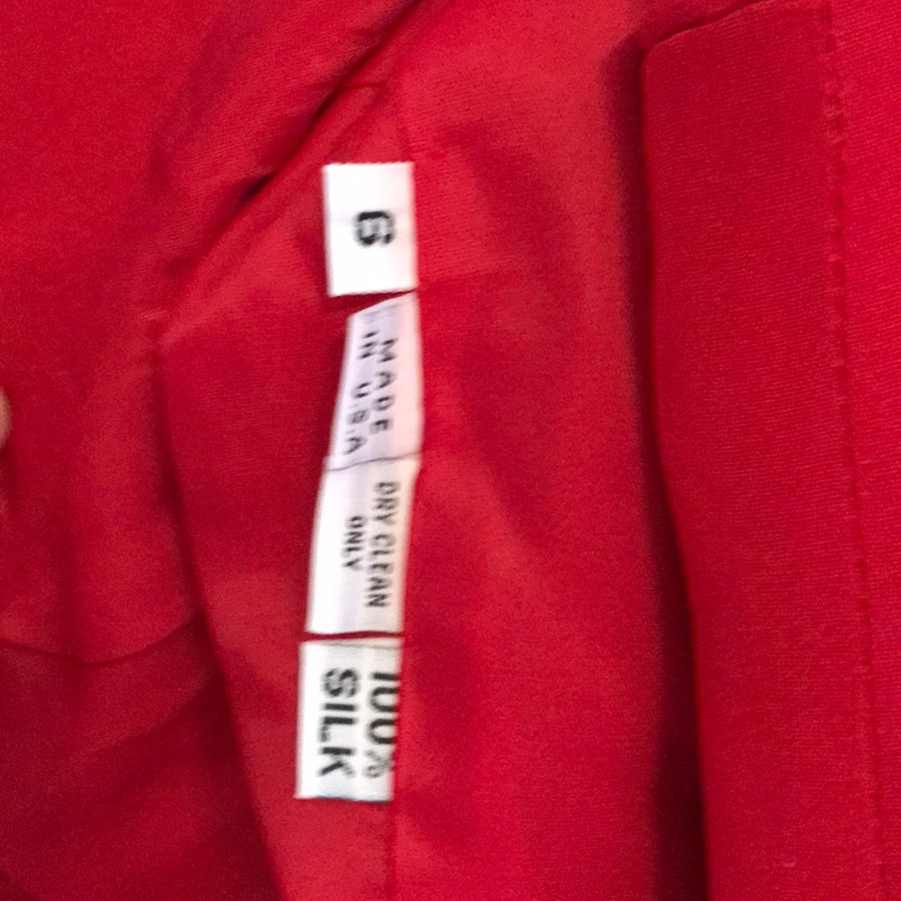 Designer Red Gown With Matching Jacket. 100% Silk - image 3